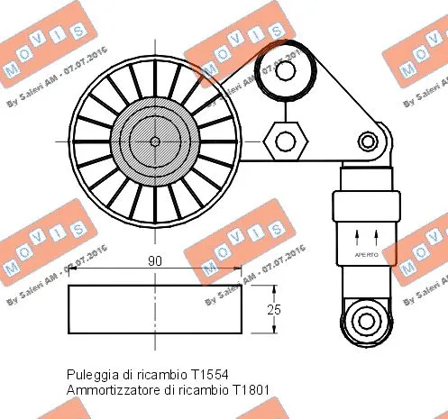 Belt Tensioner, V-ribbed belt