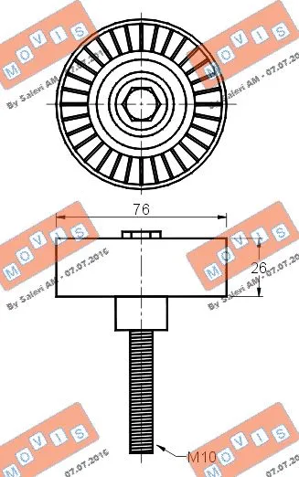 Deflection/Guide Pulley, V-ribbed belt