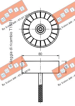 Deflection/Guide Pulley, V-ribbed belt