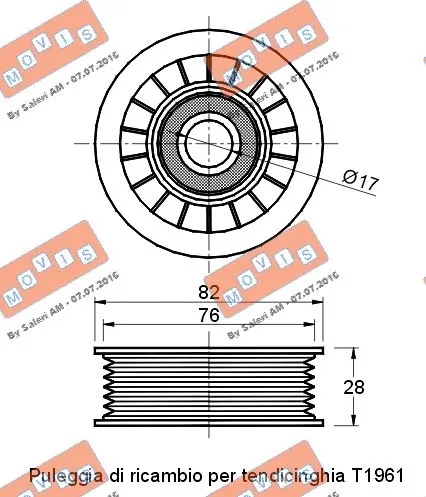 Deflection/Guide Pulley, V-ribbed belt