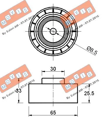 Deflection/Guide Pulley, V-ribbed belt