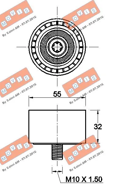 Deflection/Guide Pulley, V-ribbed belt
