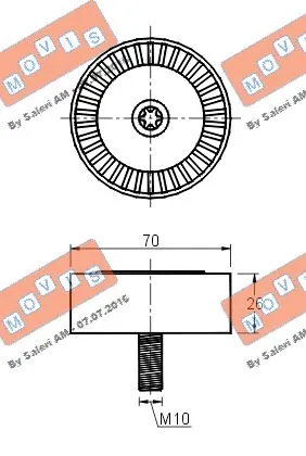 Deflection/Guide Pulley, V-ribbed belt