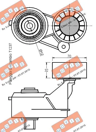 Belt Tensioner, V-ribbed belt