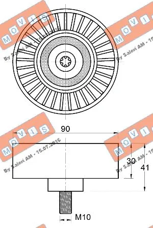 Deflection/Guide Pulley, V-ribbed belt