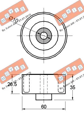 Deflection/Guide Pulley, V-ribbed belt