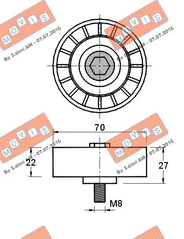 Deflection/Guide Pulley, V-ribbed belt