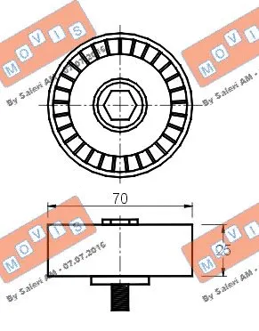 Deflection/Guide Pulley, V-ribbed belt