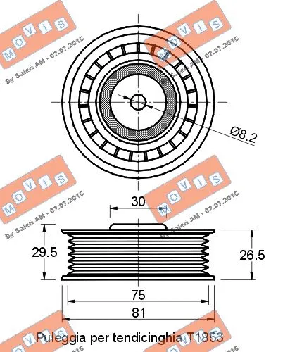 Deflection/Guide Pulley, V-ribbed belt