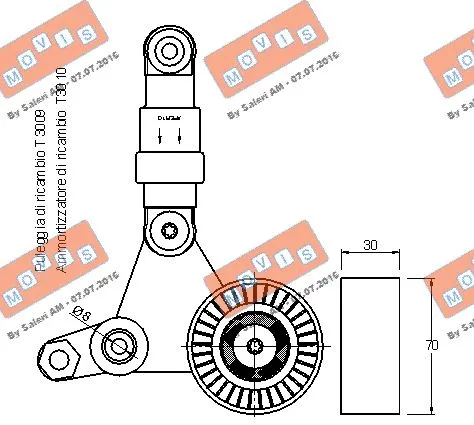 Belt Tensioner, V-ribbed belt