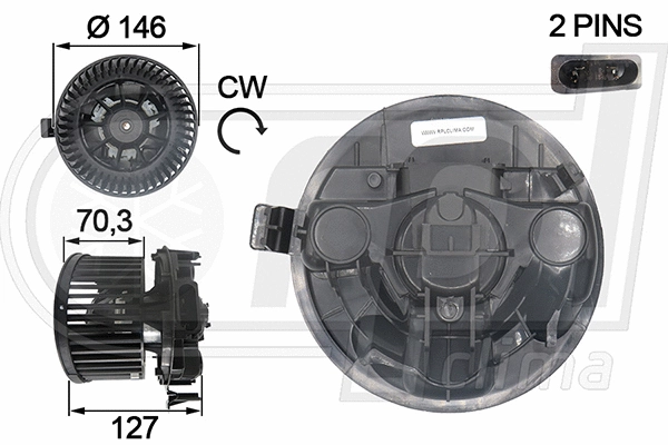 Electric Motor, interior blower (APVTRE0018)