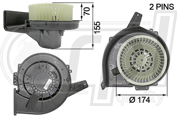 Electric Motor, interior blower (APVTVW5003)
