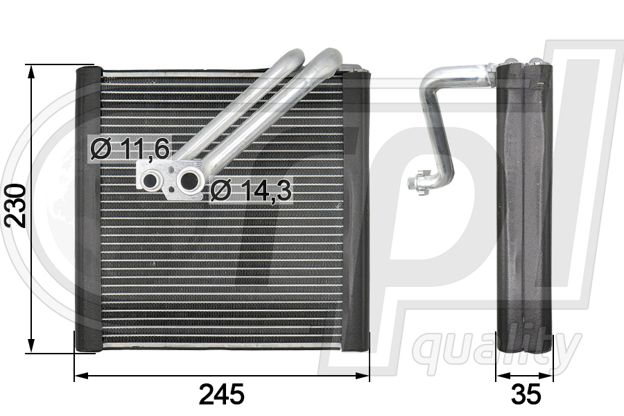 Evaporator, air conditioning (APEVVW5007)