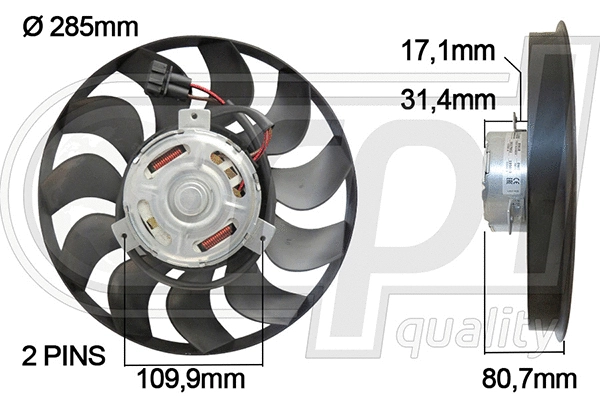 Fan, engine cooling (APELVW5050)