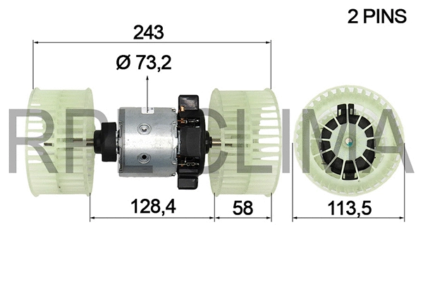 Electric Motor, interior blower (APVTVO5012)