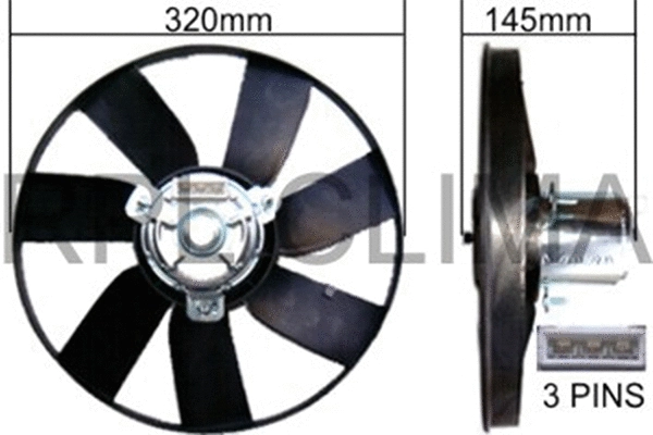 Fan, engine cooling (APELVW0008)