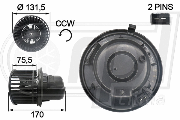 Electric Motor, interior blower (APVTFD0009)