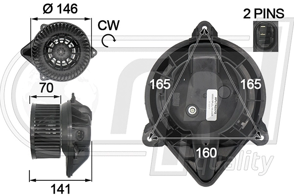 Electric Motor, interior blower (APVTRE5012)