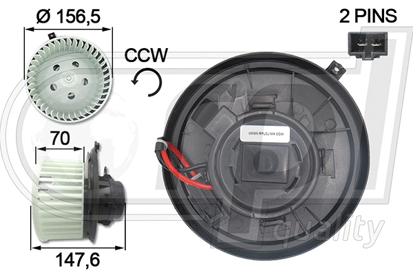 Electric Motor, interior blower (APVTRE5030)