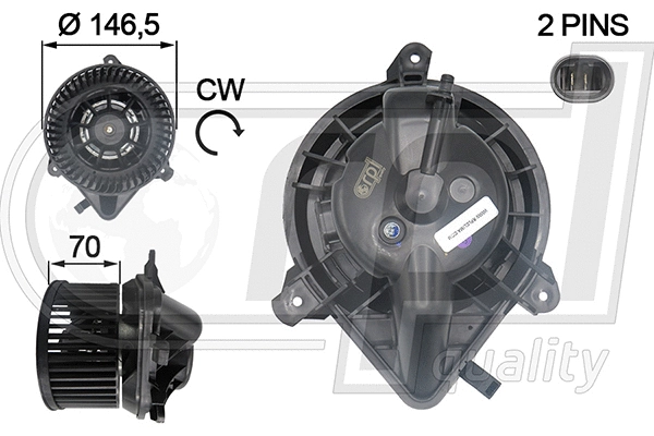 Electric Motor, interior blower (APVTCI5031)