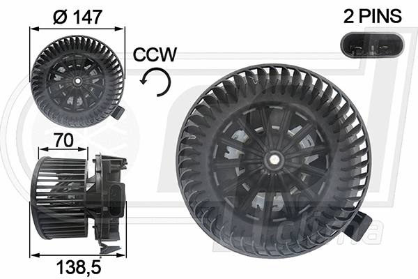 Electric Motor, interior blower (APVTRE0022)