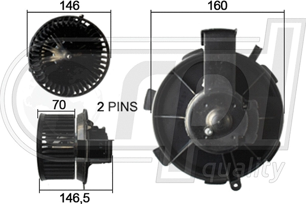 Electric Motor, interior blower (APVTCI5023)