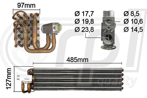 Evaporator, air conditioning (APEVCL5005)