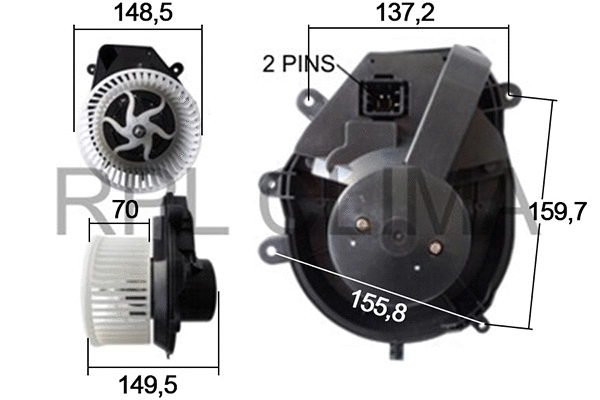 Electric Motor, interior blower (APVTAU5002)