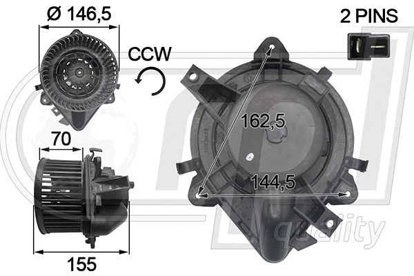 Electric Motor, interior blower (APVTFT5011)