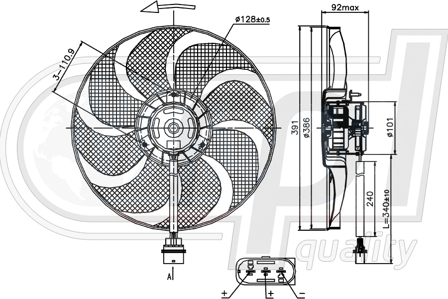 Fan, engine cooling (APELVW5115)