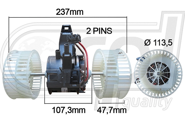 Electric Motor, interior blower (APVTBW5013)