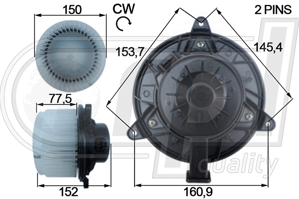 Electric Motor, interior blower (APVTOP5019)