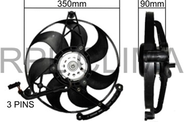 Fan, engine cooling (APELVW0020)