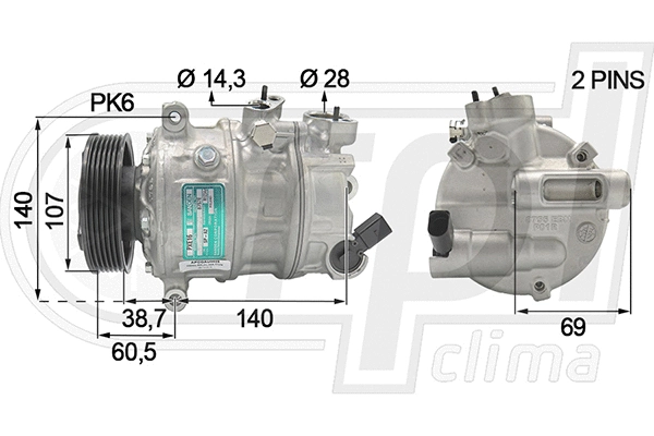 Compressor, air conditioning (APCOAU0028)