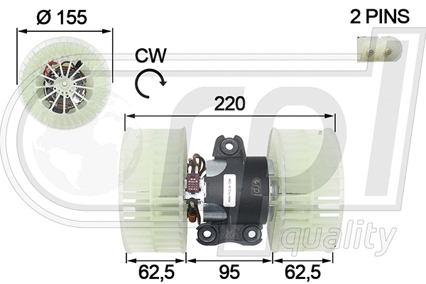 Electric Motor, interior blower (APVTMB5026)