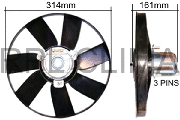 Fan, engine cooling (APELVW0022)