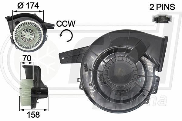 Electric Motor, interior blower (APVTAU0006)