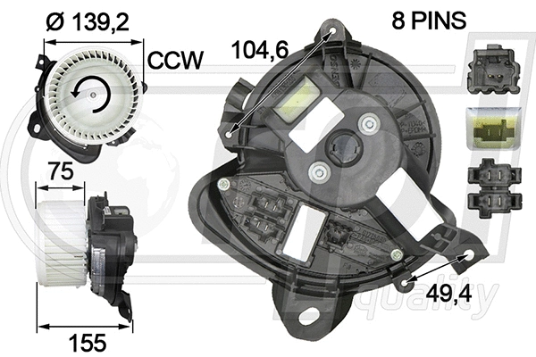 Electric Motor, interior blower (APVTFT5017)
