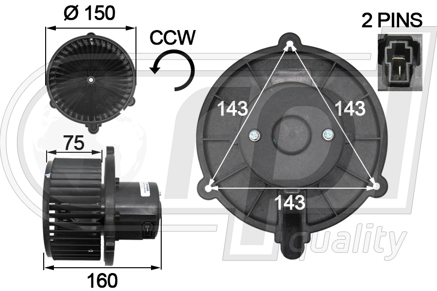 Electric Motor, interior blower (APVTKI5008)