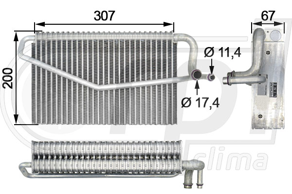 Evaporator, air conditioning (APEVMB0017)
