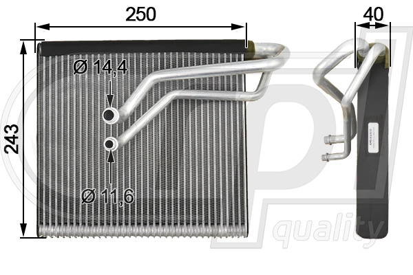 Evaporator, air conditioning (APEVAU5019)