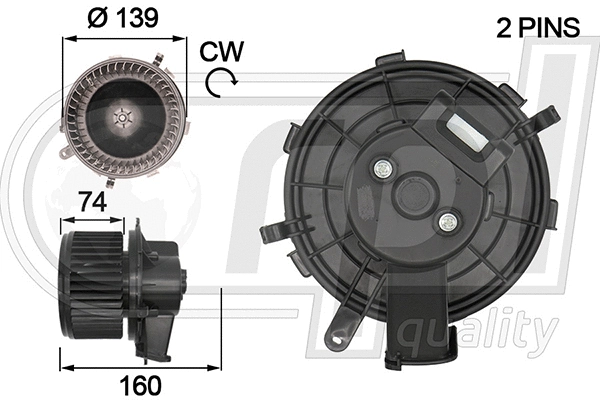 Electric Motor, interior blower (APVTCI5039)