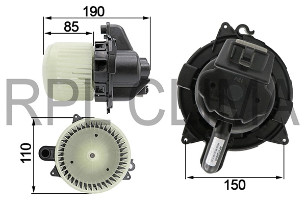 Electric Motor, interior blower (APVTDA5003)