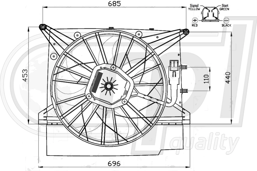 Fan, engine cooling (APELVO5017)