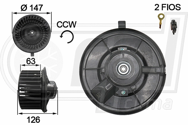 Electric Motor, interior blower (APVTVW0002)