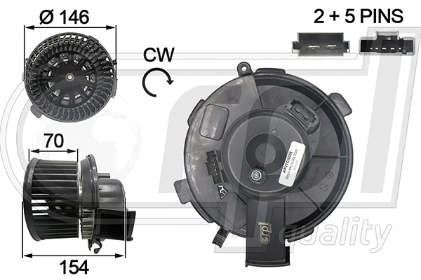 Electric Motor, interior blower (APVTCI5006)