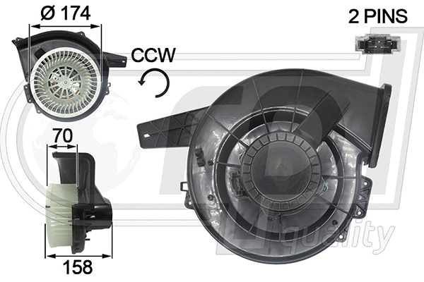 Electric Motor, interior blower (APVTAU5006)