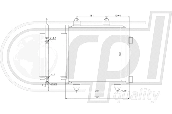 Condenser, air conditioning (APCDTO5085)