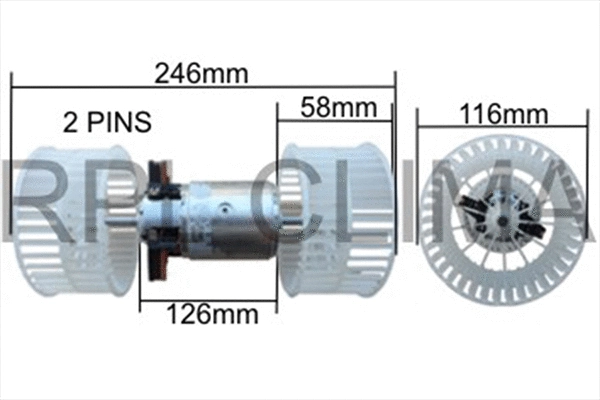 Electric Motor, interior blower (APVTMB5043)