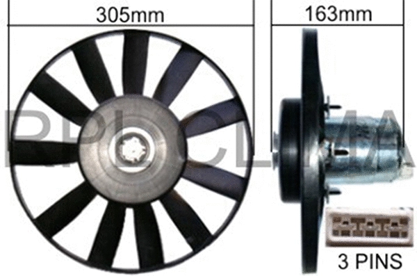 Fan, engine cooling (APELVW0017)